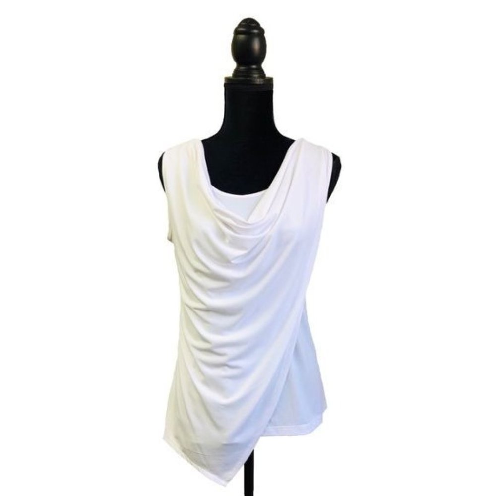 U-Knit Sleeveless Drape Neck Wrap Top | Small